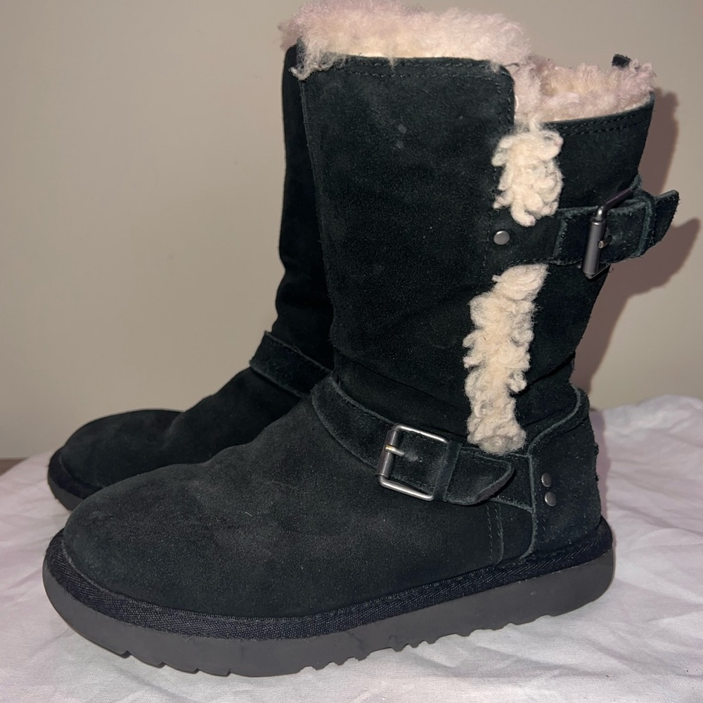 UGG Junior Size 3 Black Suede Boots